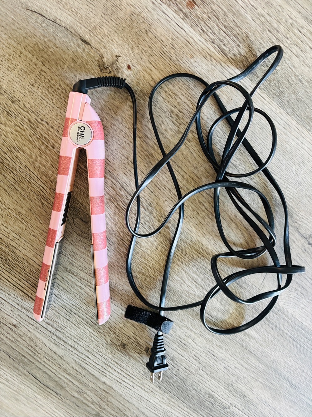 CHI Pink Striped Flat Iron
